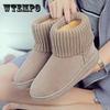 Winter Snow Boots Women Thick-soled Short-tube Boots Flat-bottom Non-slip Cotton Shoes Thick Warm Cotton Boots Plush Shoes Women
