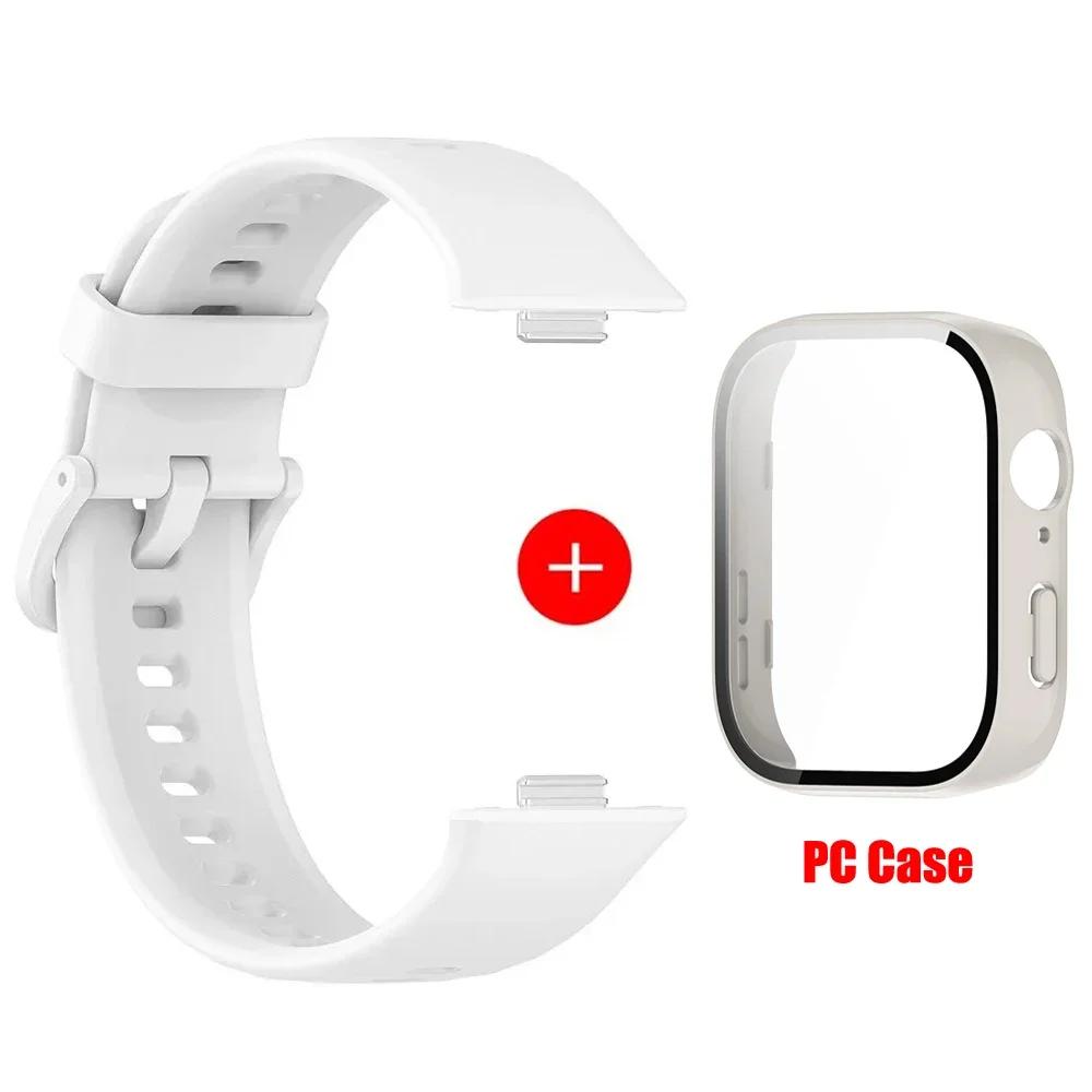 Case+Silicone Band For Huawei Watch Fit 3 Strap Sport Bracelet Tempered Glass Cover Protector for Huawei Fit3 Correa Accessories