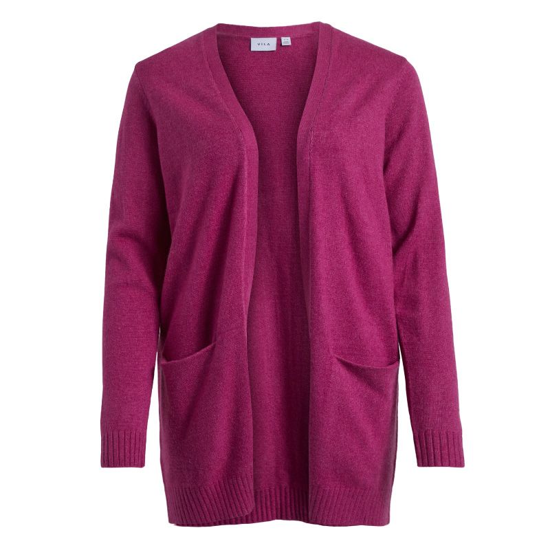 Кардиган средней длины с карманами тонкой вязки Женский VILA