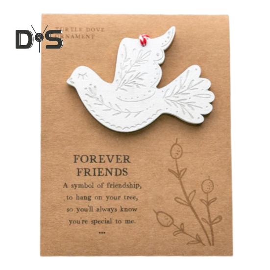 Рождественское украшение дружбы, деревянный белый голубь с конвертом, украшение в виде голубя дружбы, подарок лучшему другу