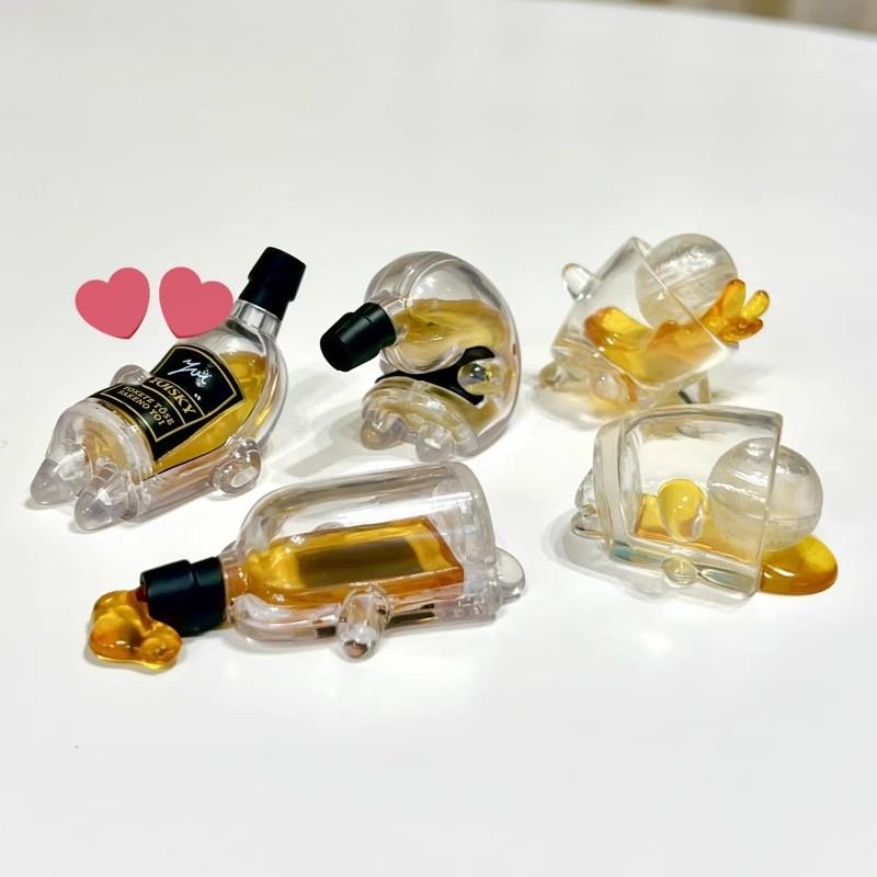 Qualia A Drunk Wine Bottle And Glass, A Personified Whisky Figurine Mini Figurine Decoration Modle