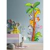 Cute Safari Animals Themed Height Measure Kids Room Multipurpose Cabinet Wall Sticker Set