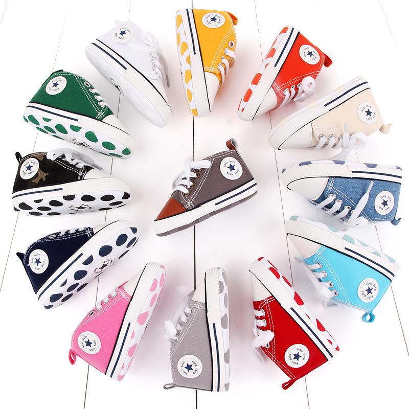 Baby shoes spring and autumn 0-1 years old male and female baby casual canvas toddler shoes babyshoes 2486 total white 13cm