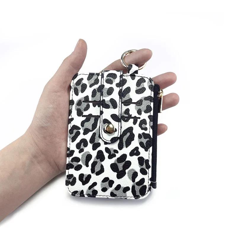 Кошельки с отделениями для карт с леопардовым принтом, кожаный держатель для карт, многоцветный деловой чехол для кредитных карт, сумка для женщин и мужчин