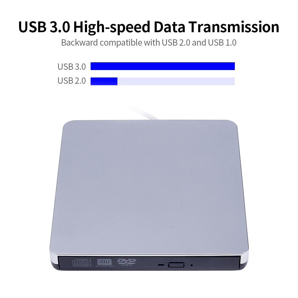 USB 3.0 Ультратонкий внешний оптический привод CD-RW Устройство записи DVD-RW CD/DVD-плеер Портативный DVD-диск