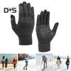1 Pair Thermal Gloves Knitted Elastic Anti-slip Keep Warm Screen-touching Great Friction Particle Palm Winter Gloves Unisex Riding Gloves