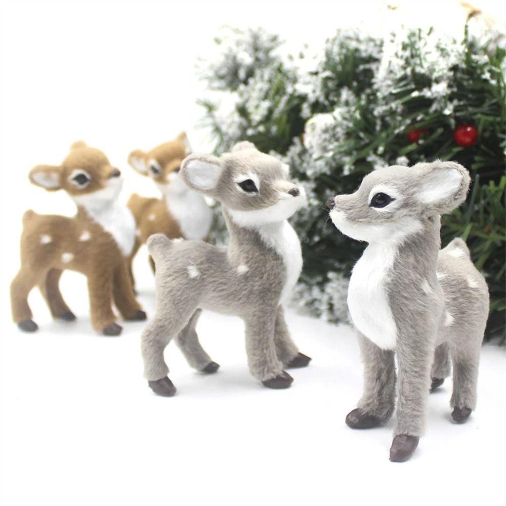 Garden Miniatures Artificial Deer Deer Ornaments Christmas Deer Animal Sika Deer Simulation Deer