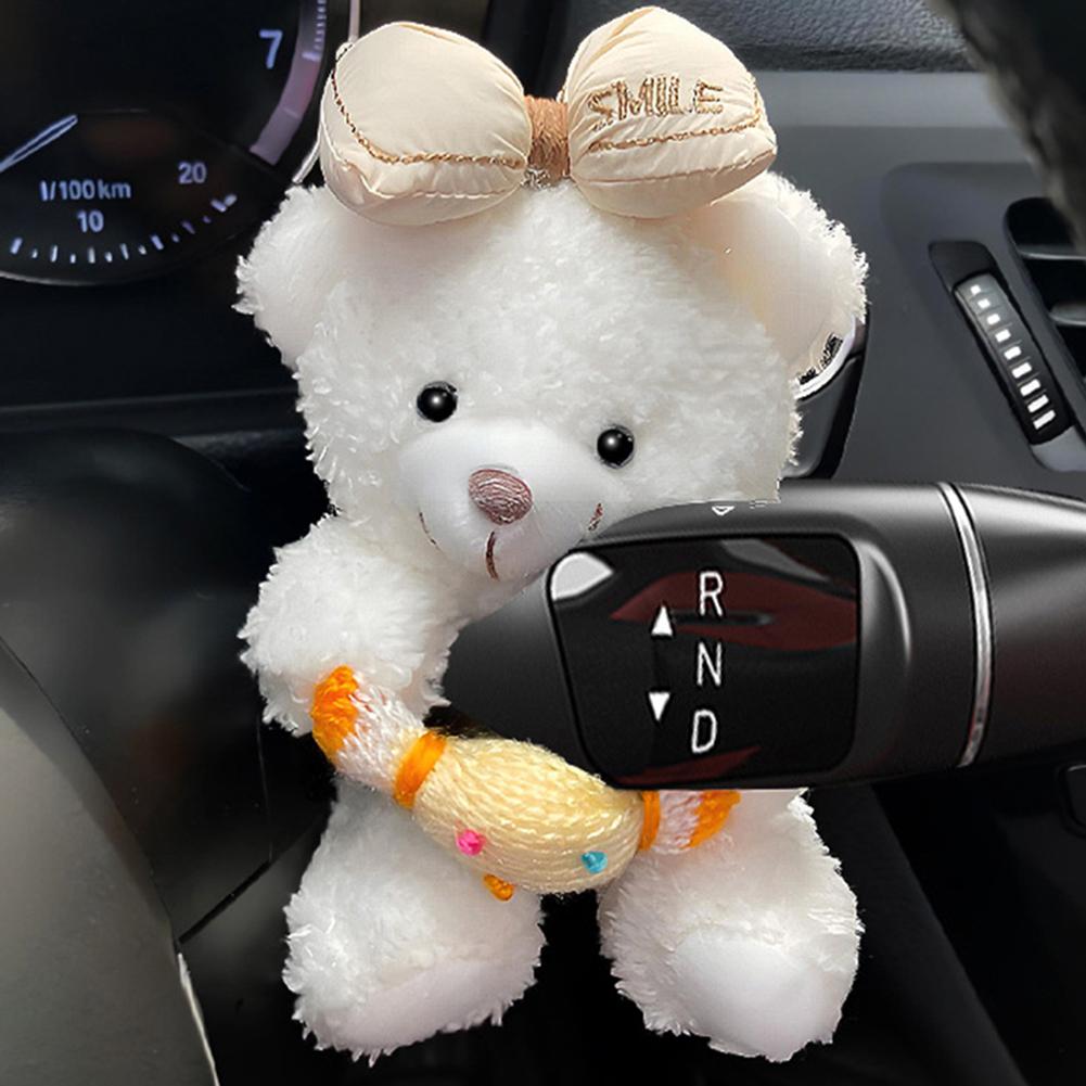 Car Decor Bear Doll,Car Gear Shift Decoration Plush Doll,Wiper Turn Signal Plush Doll Ornaments,For Car Interior Accessorie