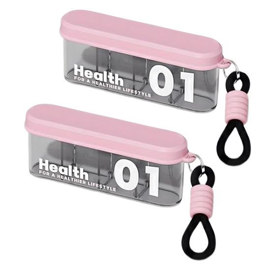 Portable Pill Box 4 Compartments Transparent Pill Case Travel Pill Organizer Tablet Dispenser with Slider Lock