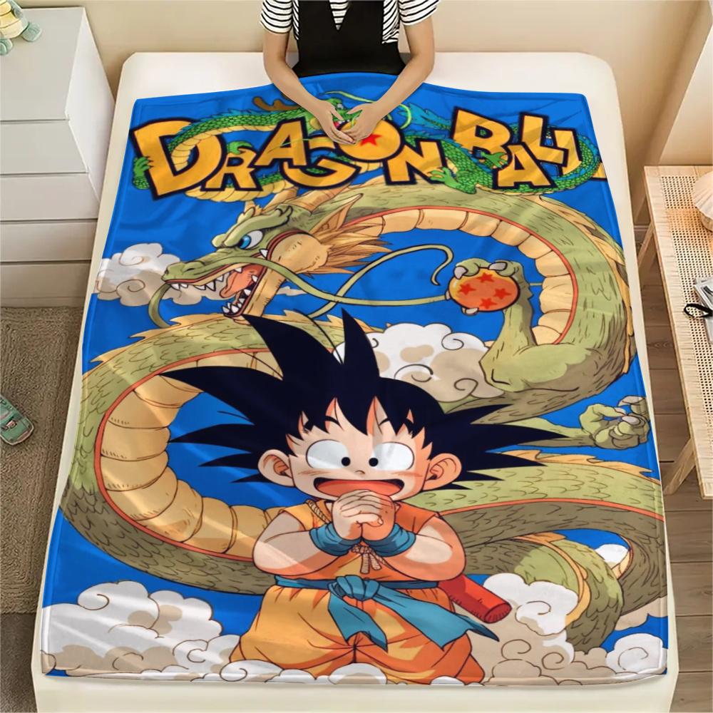Dragon Ball Printed Design Flannel Blanket Warm Comfortable Throw for Sofa Bed Couch Travel and Picnic Blankets -xia19