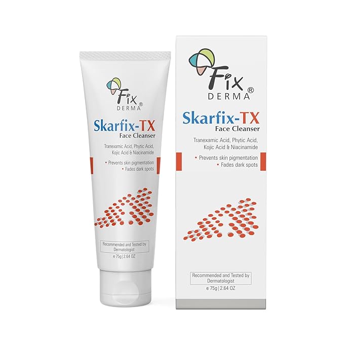 Fixderma Skarfix -TX Очищающее средство для лица 75 г с транексамовой кислотой, койевой кислотой и ниацинамидом | Очищающее средство для лица от пигментации для всех типов кожи