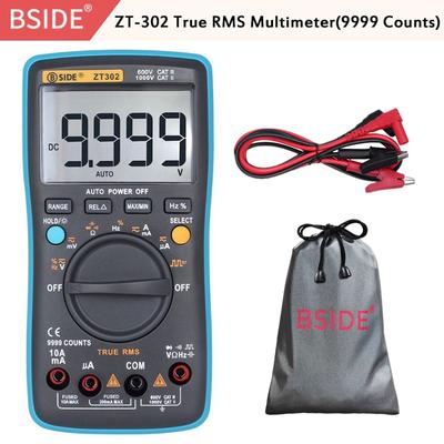 Zt301 Zt302 Цифровой мультиметр 8000 9999 отсчетов True RMS Многофункциональный переменный/постоянный ток Напряжение Температура Тестер емкости Дмм