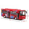 Simulation Bus Alloy Car Model Light Music Pull Back Double Section Bus Children's Sound and Light Toy Car
