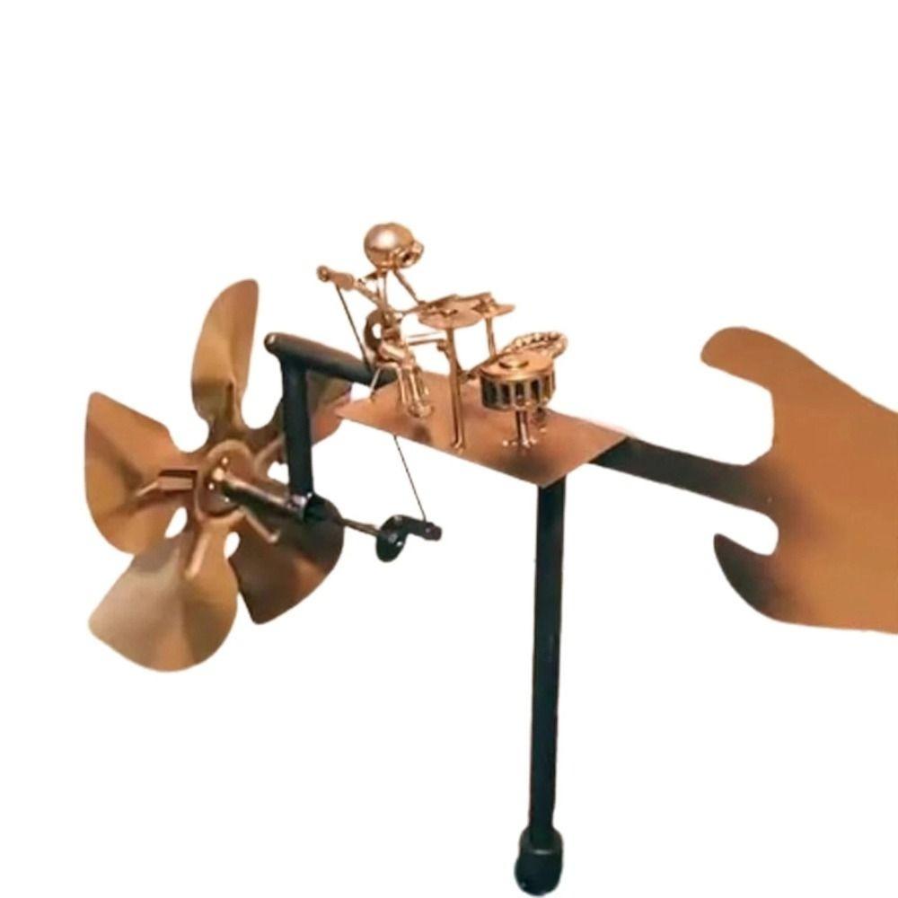 Percussionist Music Statues Drummer Windmill Garden Decoration Drummer Wind Spinner Outdoor