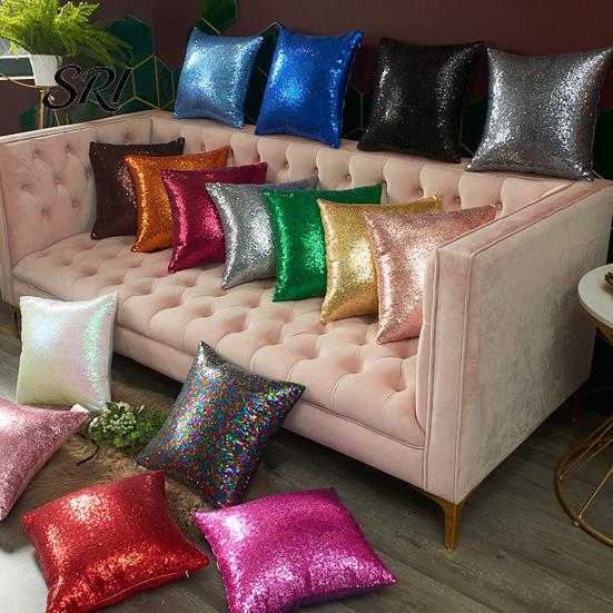 Elegant Pillow Cover Pillowcase Sequins Decorative Cushion Modern Farmhouse Soft Polyester Style for Sofa Bedroom Office Touch