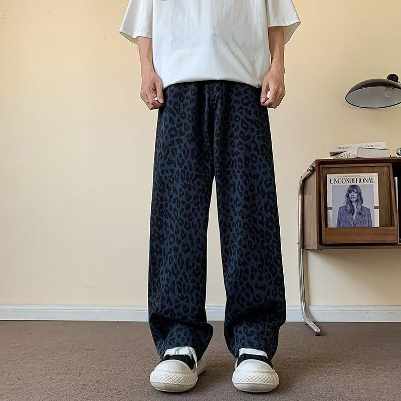 Mens Loose Straight Cut Denim Pants 2025 Water Washed Wide Leg Casual Jeans Teens Adults