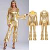 Women Flared Jumpsuit Bar Nightclub Disco Costume Sparkle Retro Cosplay Prom Party Costume 70s 80s Disco Outfit One Piece