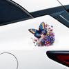 QT2090#15см Виниловые наклейки «Бабочки и цветы» Самоклеящиеся, Высокоглянцевые, С блестками, Одноразовые, для Автомобилей, Грузовиков, Мотоциклов