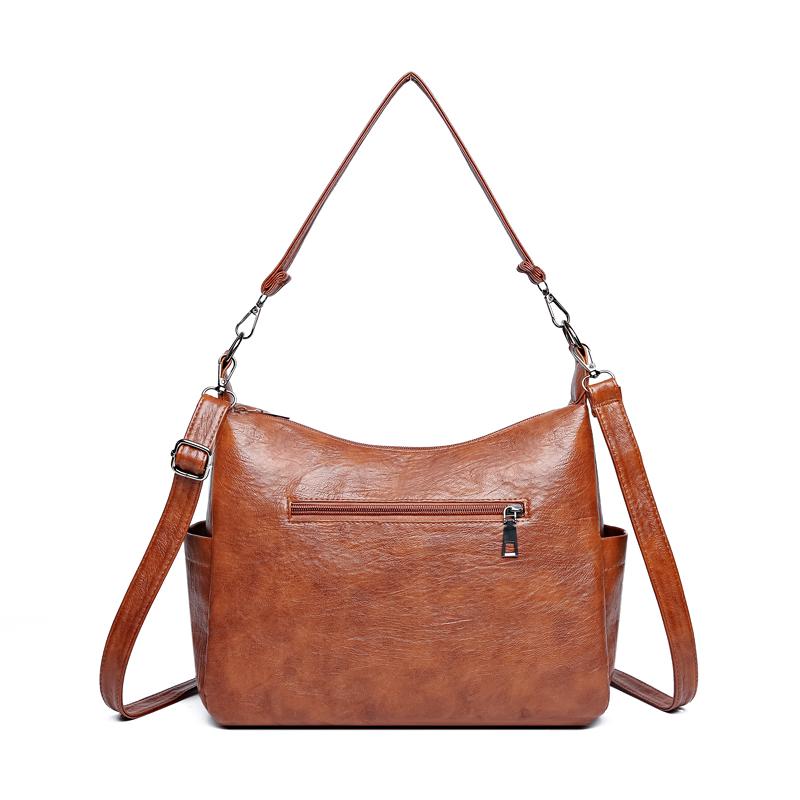 Small Square Bag Women's Soft Leather Handbag Shoulder Crossbody Bag Mother Bag