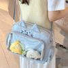 Cute Clear Cat Shoulder Bag Large-capacity Student Crossbody Bag Anime Canvas Bag