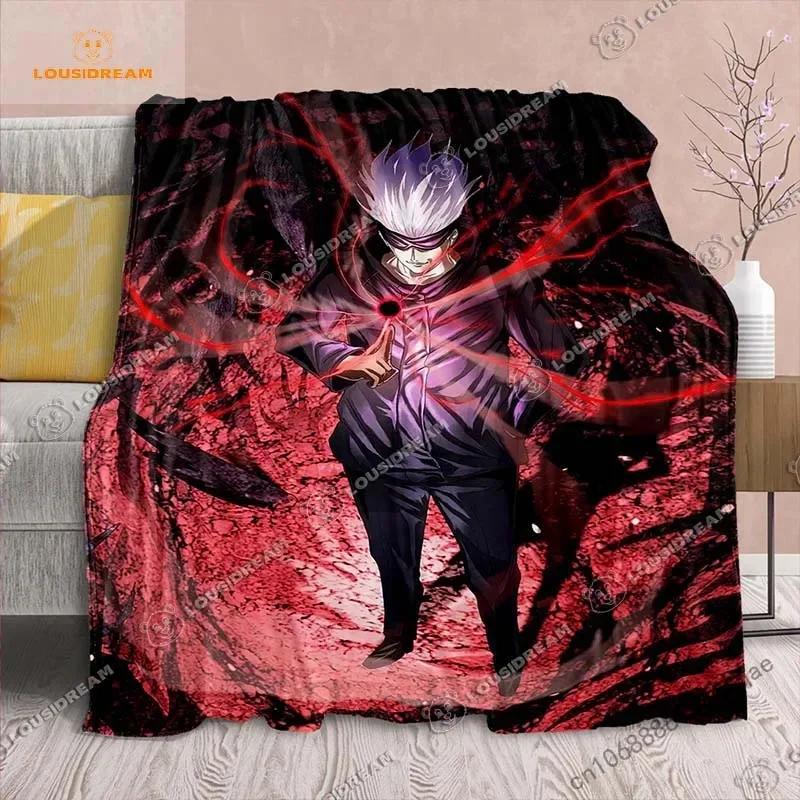 Cartoon Anime Jujutsu Kaisen Throws Blanket Soft Featuring Yuji Megumi Obara and Satoru Gojo Blanket for Travel Beding Bed