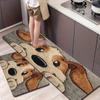 1 шт. Антиусталостные кухонные коврики Серый принт с щенками Водонепроницаемый Нескользящий Толстый амортизирующий кухонный коврик Прочный комфортный коврик для стояния для кухни Ванной комнаты