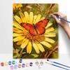 Oil Painting by Numbers Kit Vibrant Orange Butterfly on Yellow Flower Hand Painting Home Decoration Paintings with Family