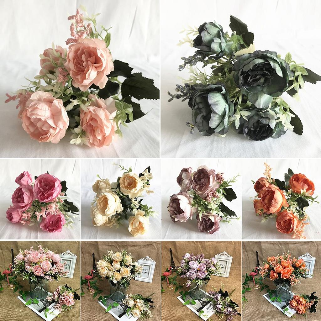 Artificial Flower Bouquet Fake Flowers Silk Peony Surprising S