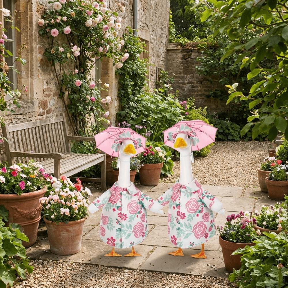 with Umbrellas Porch Goose Outfit Decorative Goose Statue Costume Lawn Goose Clothes Celebration