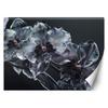 Wallpaper Blooming Glass Flowers Black and White