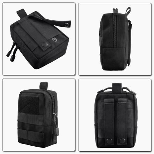 TRIWONDER Тактический подсумок для страйкбола, совместимый с MOLLE, Военный подсумок для хранения мелких вещей, для рыбалки и использования на открытом воздухе (черный)