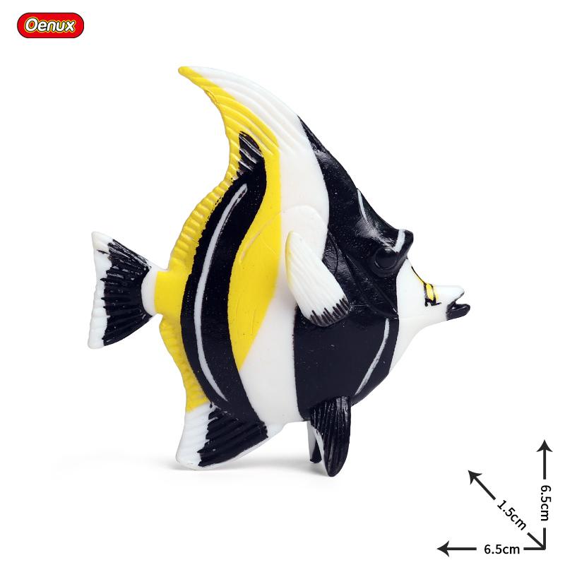 Oenux Модель Морские Животные Фигурки Экшн Океанские Рыбы Парусник Окунь Групер Лосось Фигурки для Аквариума ПВХ Обучающая Детская Игрушка