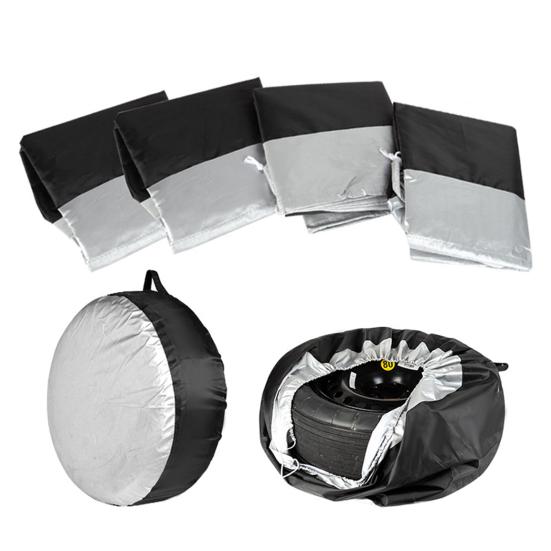 Car Tire Cover Adjustable Drawstring 210D Oxford Cloth Waterproof Portable Handle Universal SUV Auto Tire Sun Protection Dust Cover