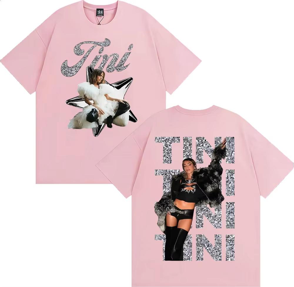 2026 Singer Tini Stoessel Album Double Sided Print T Shirts Men Women Fashion Aesthetic Vintage Tshirt 100 Cotton Tshirt