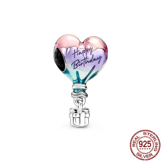 Подвеска-клипса, подвеска из стерлингового серебра 925 пробы, подходит для браслета, женский ювелирный подарок, красочный единорог, радуга