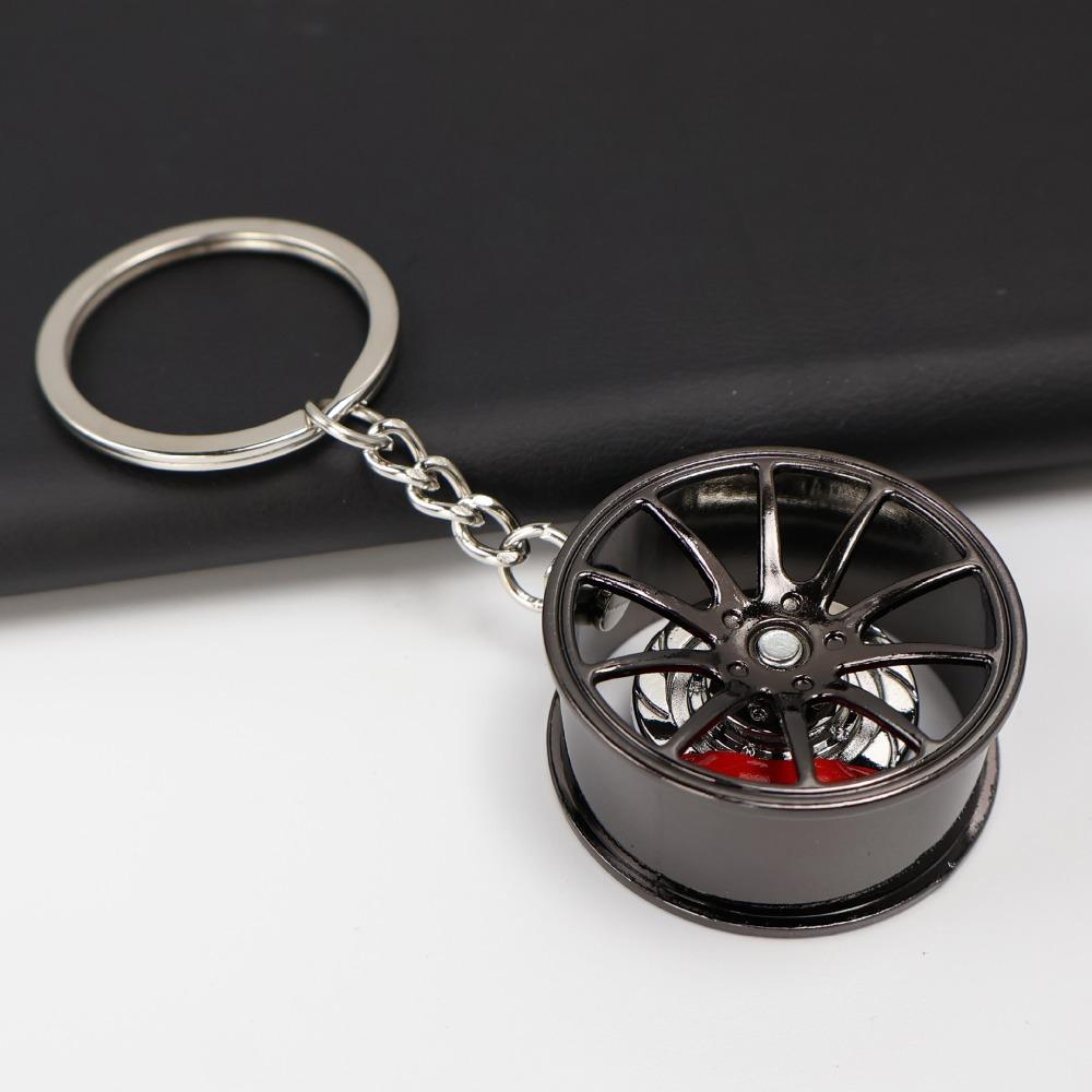 3D Wheel Hub Car Key Chain Fidget Toy Fingertip Gadget Keyring Lovely Gift