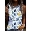 Летние топы с 3D-принтом «Цветок и стрекоза», женская мода, уличная одежда, свободный жилет с круглым вырезом, без рукавов, женская майка