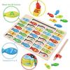 Wooden Kids Fishing Toys Letter Cognition Fishing Game Toy Letter Number Puzzle  Birthday Gift