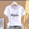 (Asian Size) Graphic Tee T Clothing Lovely Letter Trend Cute 90s Casual Fashion Print Female Casual Women's Top Lady Short Sleeve T-shirt