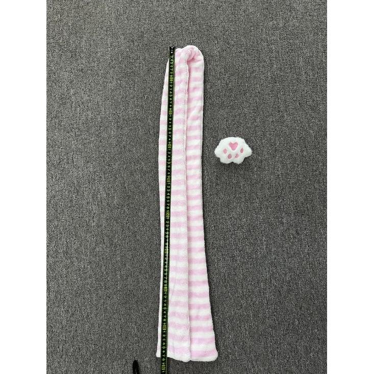 Original Homemade Mass-produced Water-color Pink Cute Cat Paw Japanese Striped Two-dimensional Scarf Women Luxury
