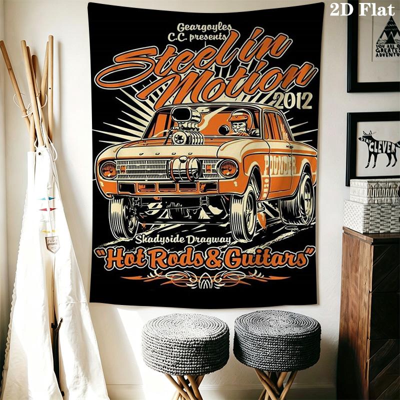 Vintage-style muscle car Pattern Home Decor Tapestry, Wall Hanging, Decorative RV Wall Cloth.XGT0914337