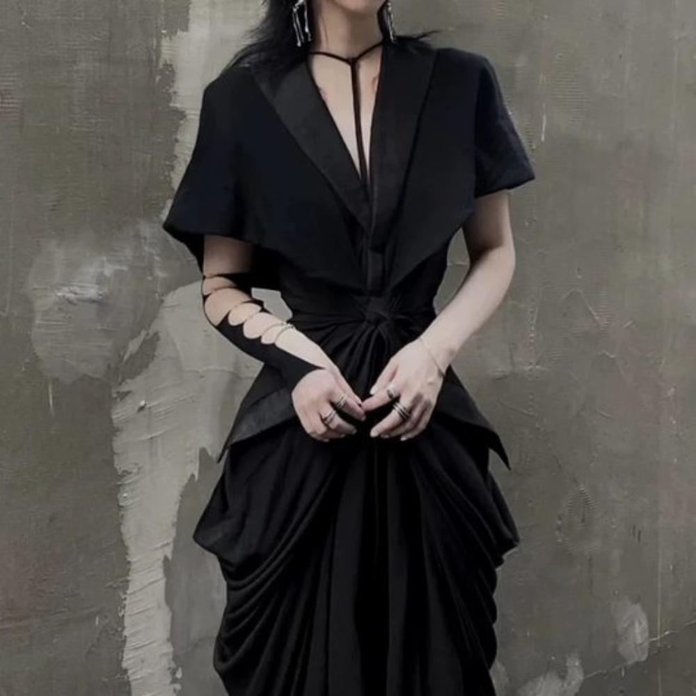 Упругие черные панк-рукава с крутым полым рукавом из икры, модные жемчужные накладки на половину пальцев для девочек