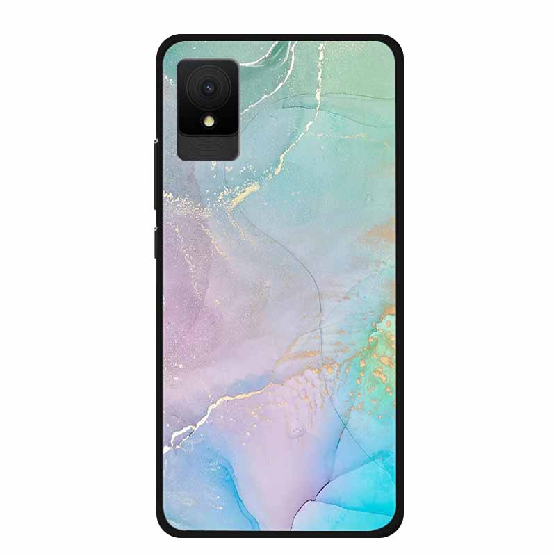 For TCL 505 Phone Cases Back Cover For TCL 502 Black Edge Silicone TPU Funda for TCL505 Marble Soft Case Colorful Coque Bumper