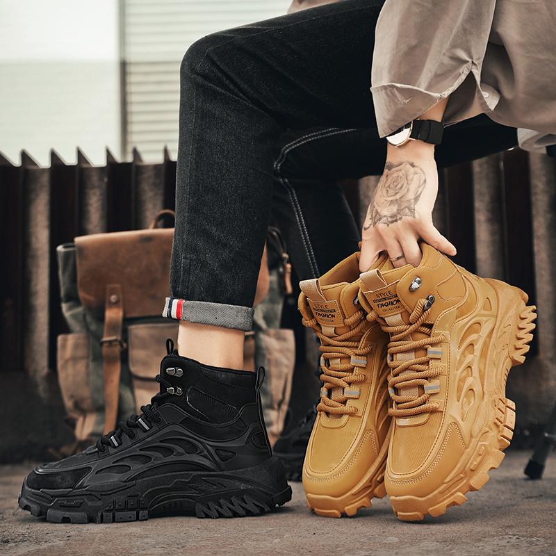 Мужские ботинки уличные водонепроницаемые мужские ботильоны мужские на платформе рабочие защитные ботинки для мужчин повседневные походные ботинки дышащие мужские кроссовки