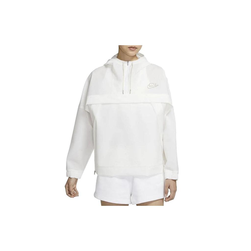 Nike Solid Color Hooded Pullover Long Sleeve Jacket Women Jackets White DA7658-100