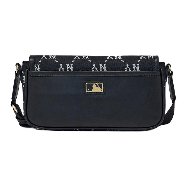 MLB 26Ss Gold Brand Logo Monogram Crossbody Mini Bag Unisex bags Black 7ACRM046N-50BKS
