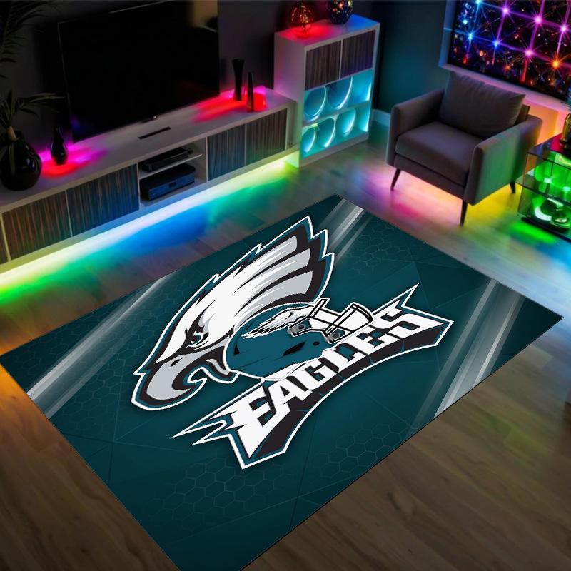 Дизайн Philadelphia Eagles Кристальный Велюровый Ковер Уютный Не?Нескользящий ковер с принтом для спальни, гостиной, прихожей