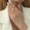 1PC Elegant Exaggeration Simulation Pearl Rings For Women Fashion Accessories Wedding Party Jewelry Gift