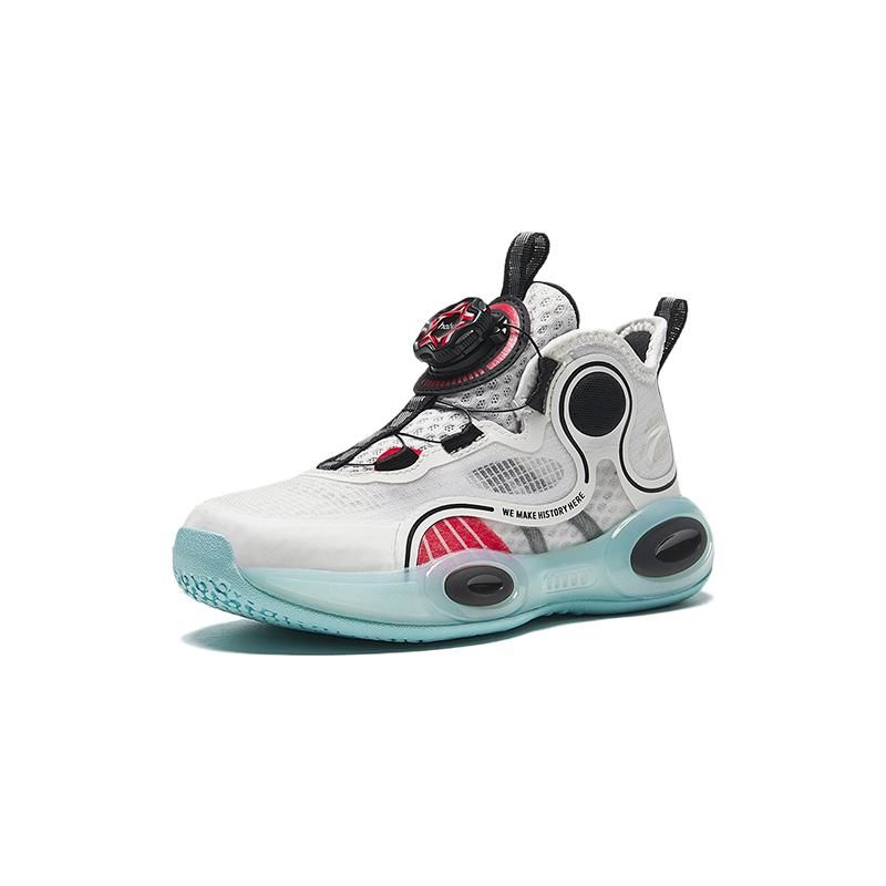 Anta Амортизирующие Прочные Дышащие Низкие Детские Баскетбольные Кроссовки Детские кроссовки Белый Черный 312339956-7