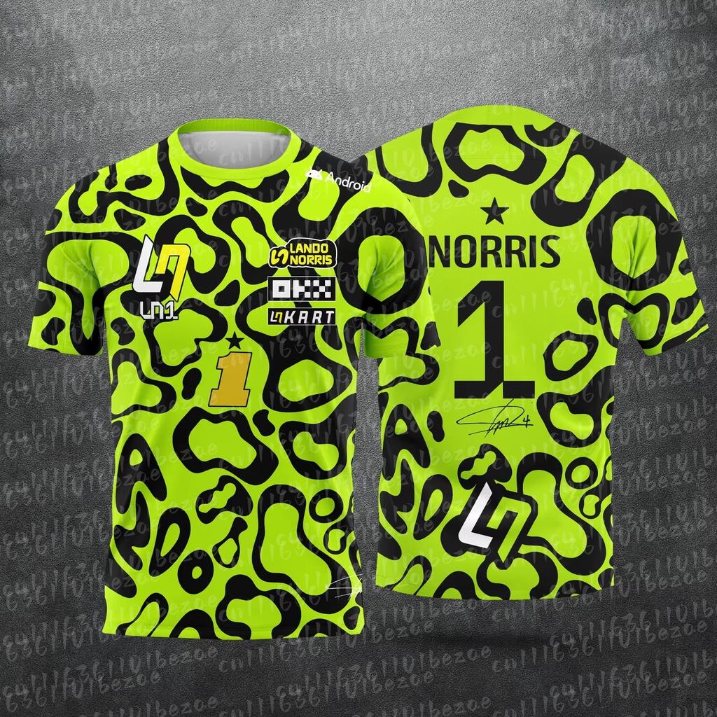 2026 New Racing Car #01 Driver Lando Norris Fan Club Grandstand T-Shirt, Summer Casual Short Sleeve FamilyMatching